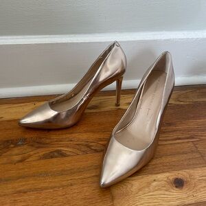 Banana Republic rose gold metallic pumps